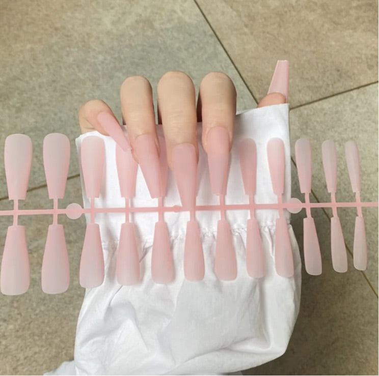 Matte long Coffin Press On Nails