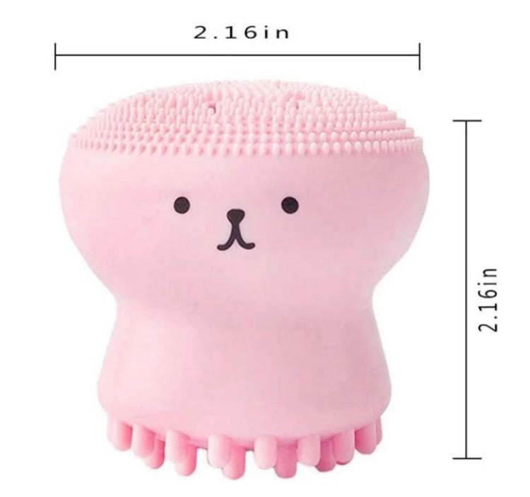 Octopus silicone facial brush with sponge