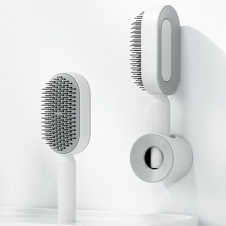 Self cleaning hair brush