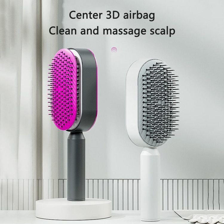 Self cleaning hair brush