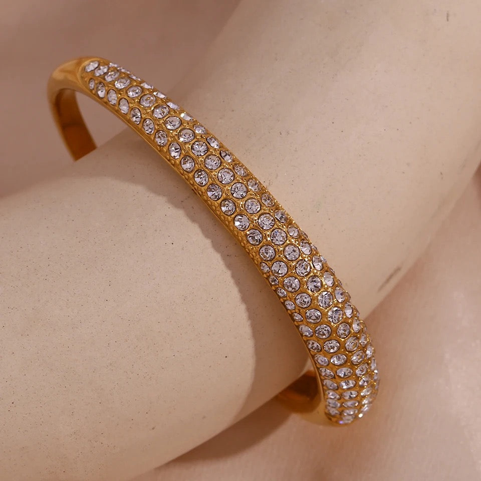 Chunky rhinestone bangle