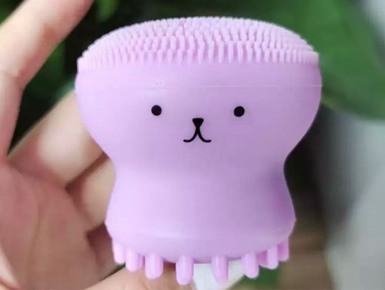 Octopus silicone facial brush with sponge