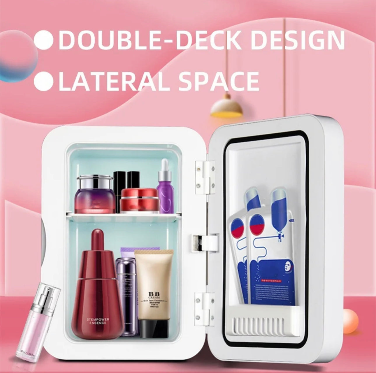 LED mirror portable fridge🧴(15 to 20 days)