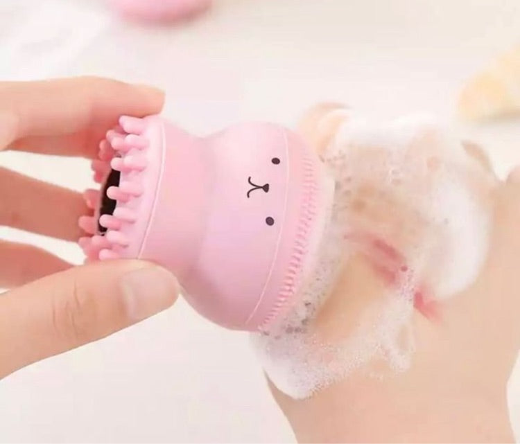 Octopus silicone facial brush with sponge