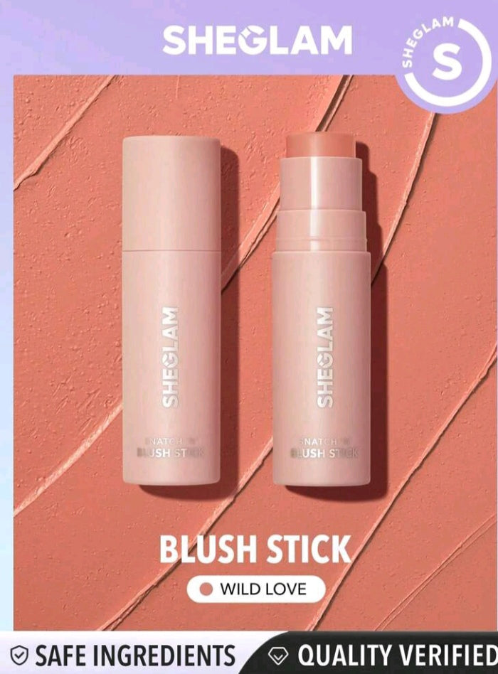 SHEGLAM Snatch 'n' Blush Stick-Plum Wine Cream Blush Waterproof Long Lasting High Pigment Non-Fading Non-Greasy Glowing Lasting