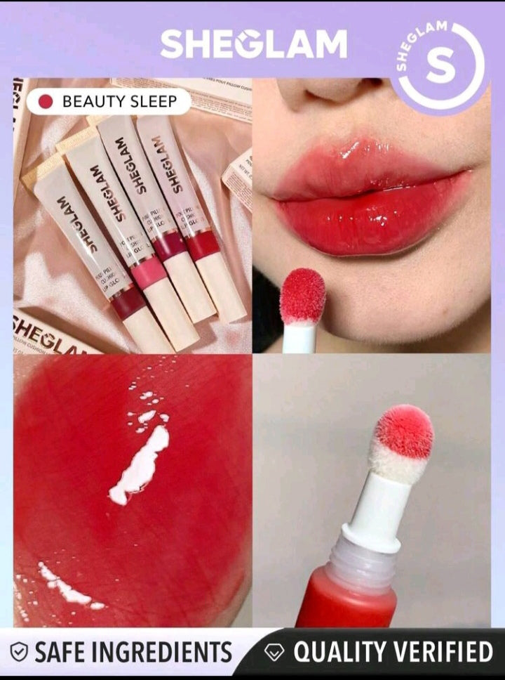 SHEGLAM Pout Pillow Cushion Lip Gloss-Cat Nap Moisturizing Liquid Lipstick