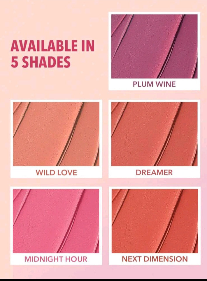 SHEGLAM Snatch 'n' Blush Stick-Plum Wine Cream Blush Waterproof Long Lasting High Pigment Non-Fading Non-Greasy Glowing Lasting