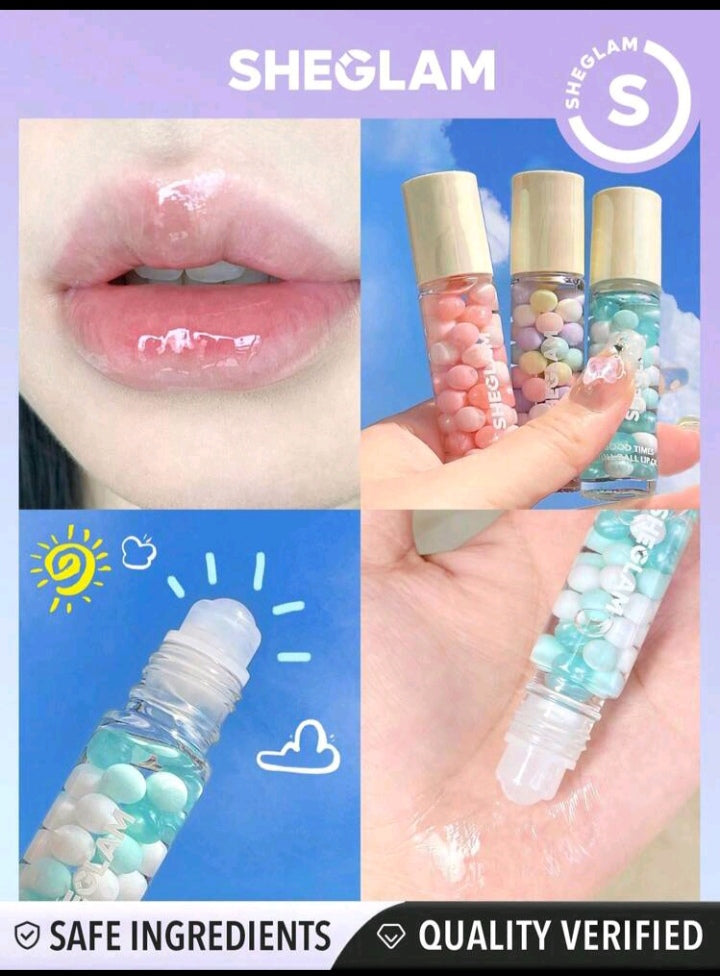 SHEGLAM  Roll Ball Lip Oil-In Full Swing Clear Plumping Lip Care