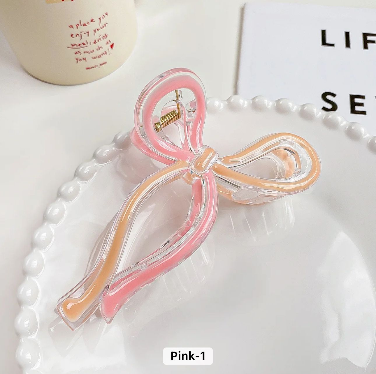 Light pink Bow hair clip