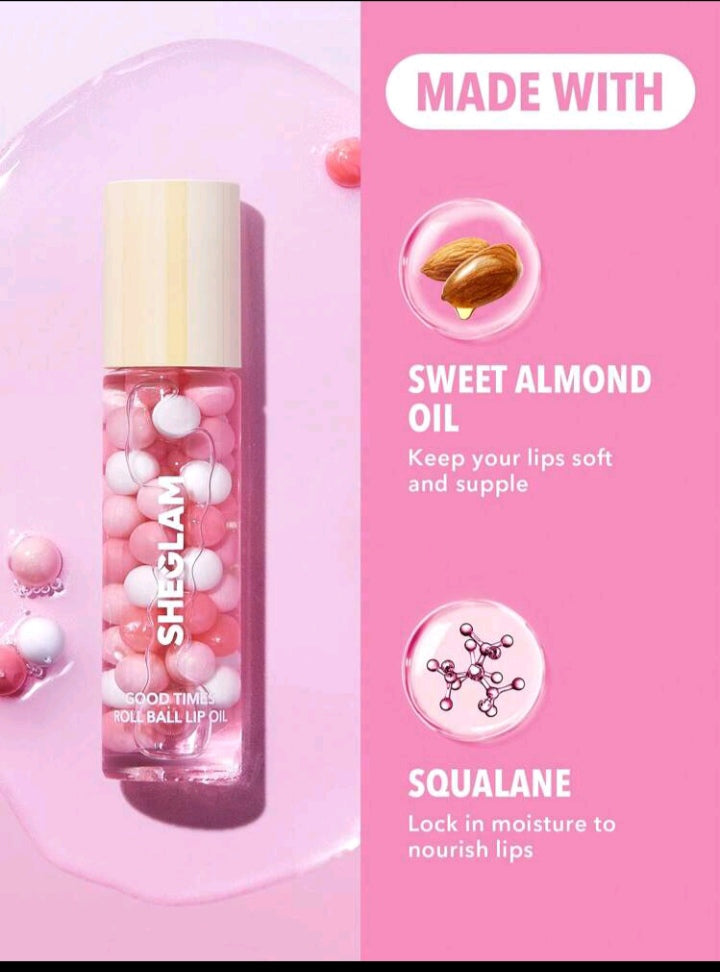 SHEGLAM  Roll Ball Lip Oil-In Full Swing Clear Plumping Lip Care