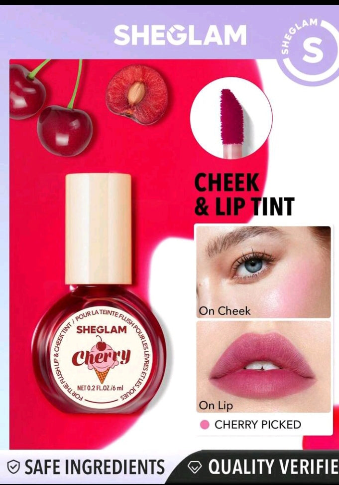 SHEGLAM For The Flush Lip & Cheek Tint-Cherry Picked Long-Lasting Matte Finish Lip Tint