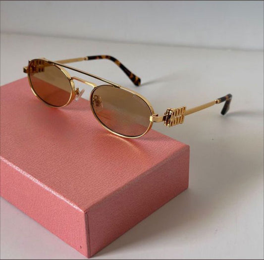 GOLDEN Miu miu new metal frame shades v3