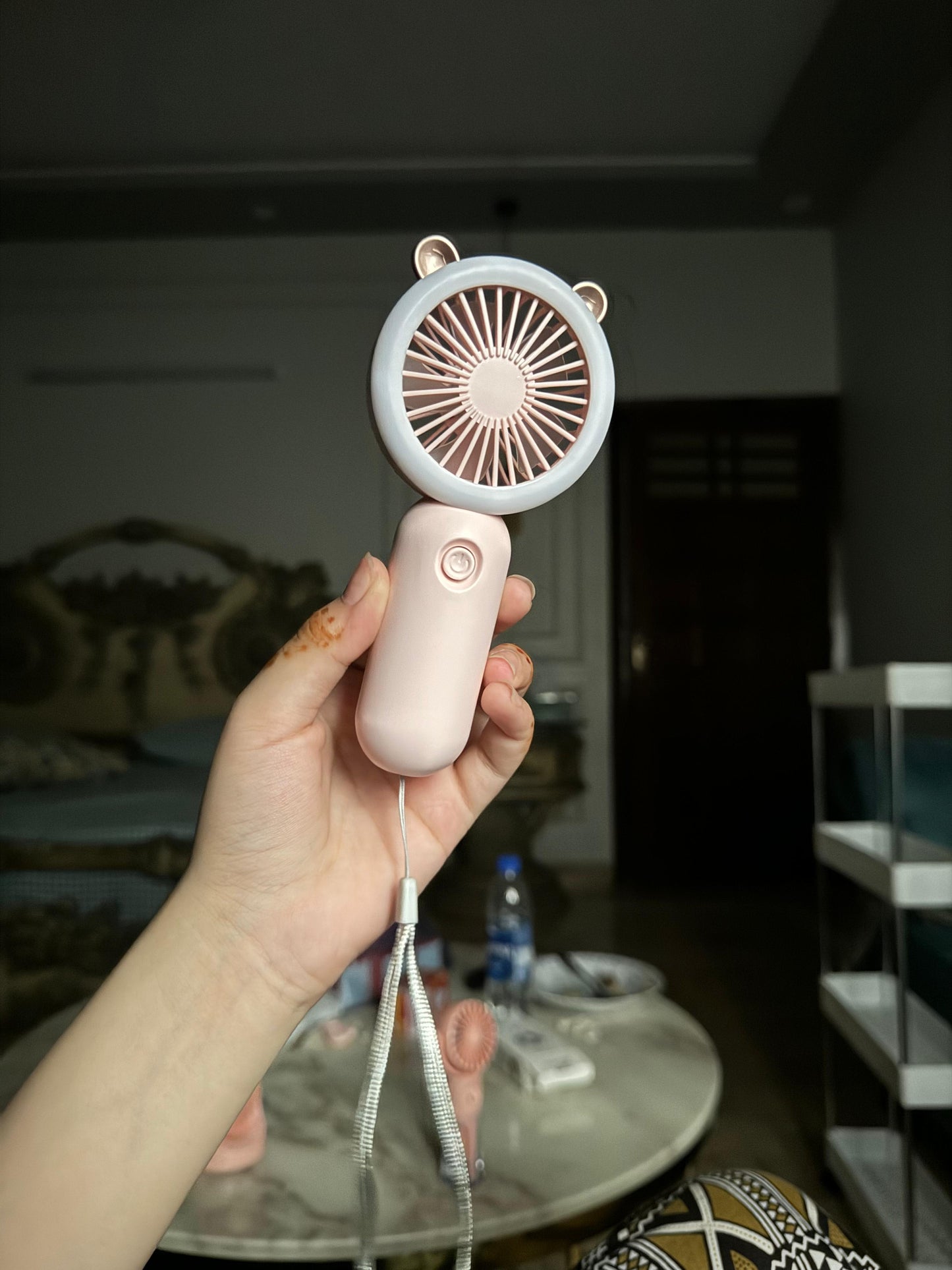 Breezy mini handheld fan with light F2