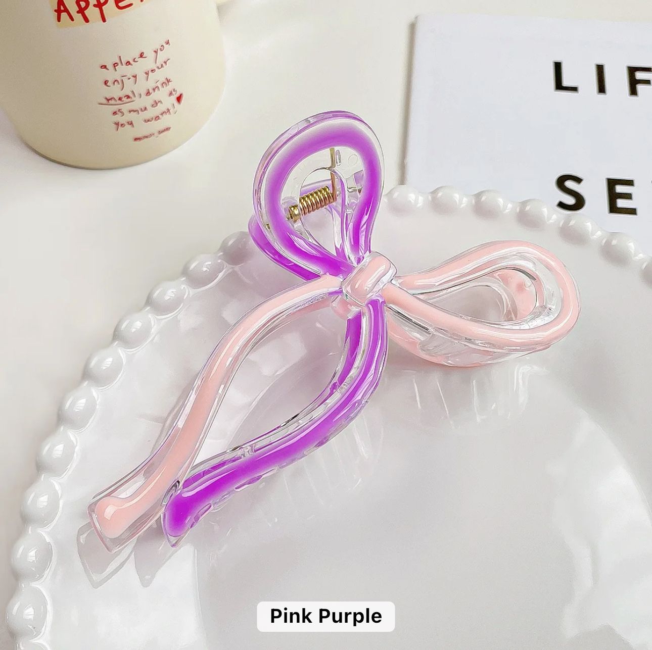 Purple Bow hair clip