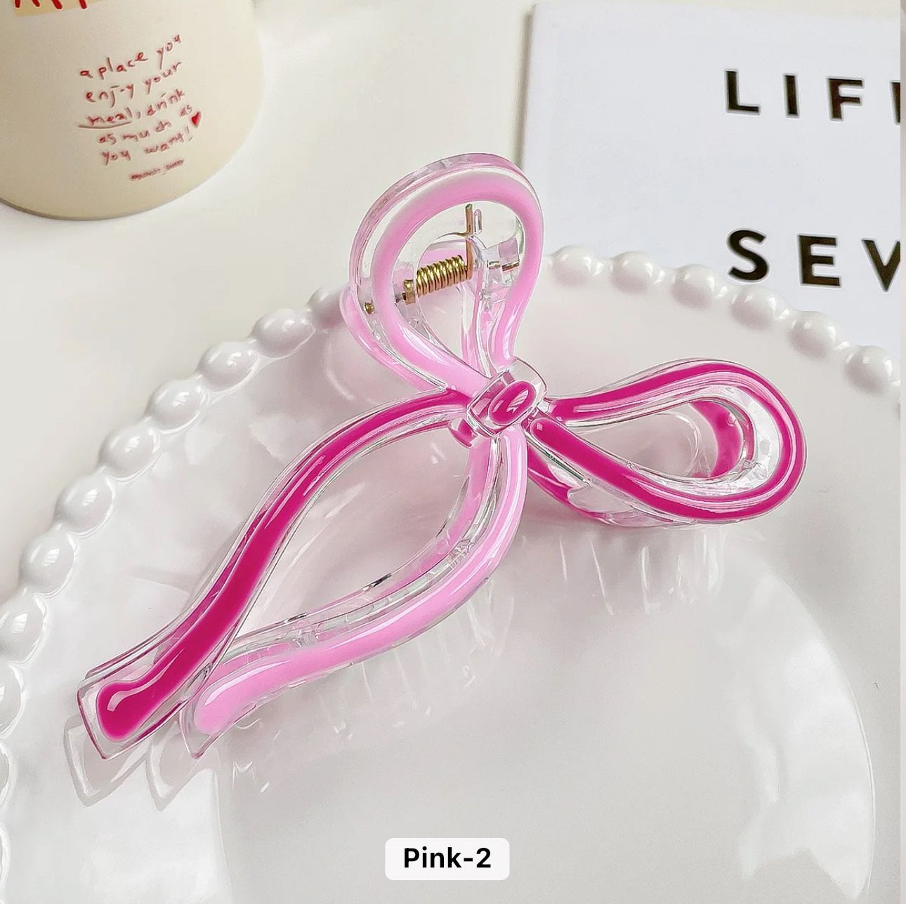 Pink Bow hair clip