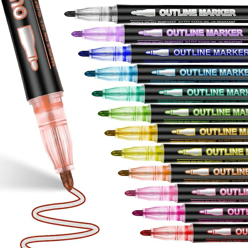 Glitter double line markers