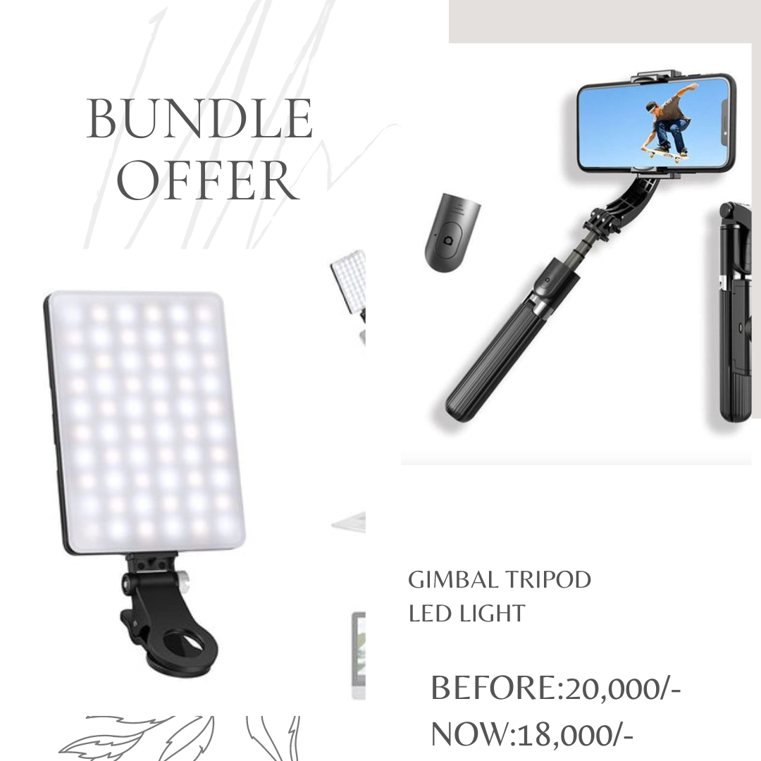 Gimbal tripod and Led light