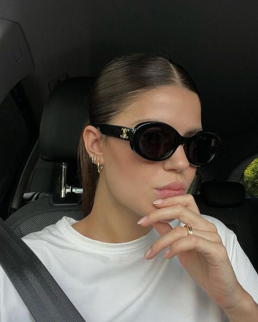 Celine round black glasses